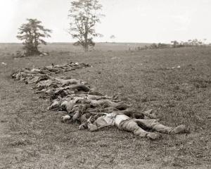 Confederate dead at Antietam, 1862, photo by Alexander Gardner (National Park Service)