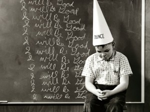 Nowadays, it's not the students who should be wearing the dunce caps