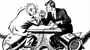 Kennedy arm wrestles Khruschev