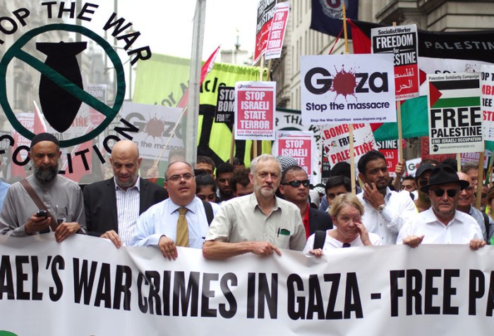 Jeremy Corbyn protest Israel in Gaza